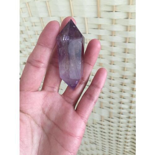 Energy Gemstone 100% Natural Purple Amethyst Quartz Crystal Double Terminated Wand Healing Crystal Quartz Home Furnishing Decor