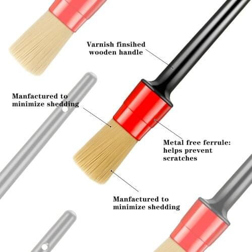 Flexible Wheel Seam Wheel & Tire Brush Car Detailing Kit Sturdy Bristles for Car Air Vent Engine Exterior