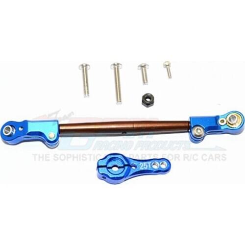 GPM SPRING STEEL ADJUSTABLE SERVO ROD WITH ALUMINIUM ENDS & 25T SERVO HORN For AXIAL SCX10 II 90047 RC Upgrade