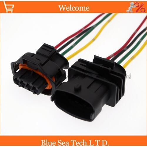 5 Pairs 4 Pin 3.5mm Auto senser connector,diesel common rail injector/intake pressure plug with cable for Bosch connector
