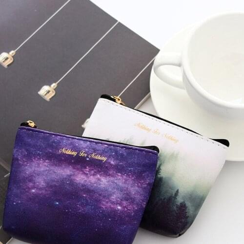 Creative landscape Coin Bag Men and women Coin Purse Cute Candy Color Storage Bag