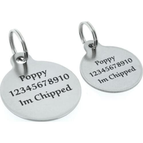 Round shape dog tag cheap custom blank dog tag with ring high quality custom laser dog tag