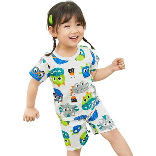 Kids Pajamas Summer Childrens Pajama Sets Baby Girls Sleepwear Child Short Sleeves Pyjamas Boys Cotton Pijamas Clothing Sets