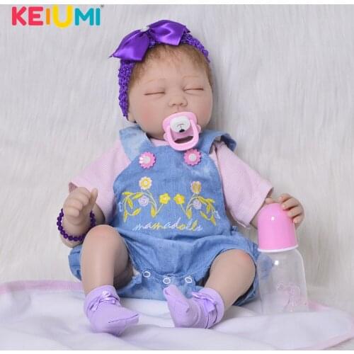 Cute Sleeping Boneca Reborn 22 Inch Cloth Body Vinyl Lifelike Reborn Baby Doll Babies Toys For Hot Sale Girls Birthday Gifts