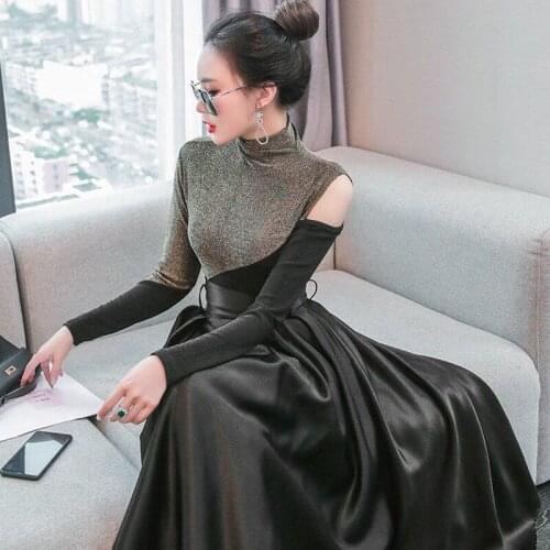 Fashion Two Piece Womens Autumn Dress 2021 New Temperament Celebrity Knitwear With High Waist Fashionable Suit Skirt Vestido
