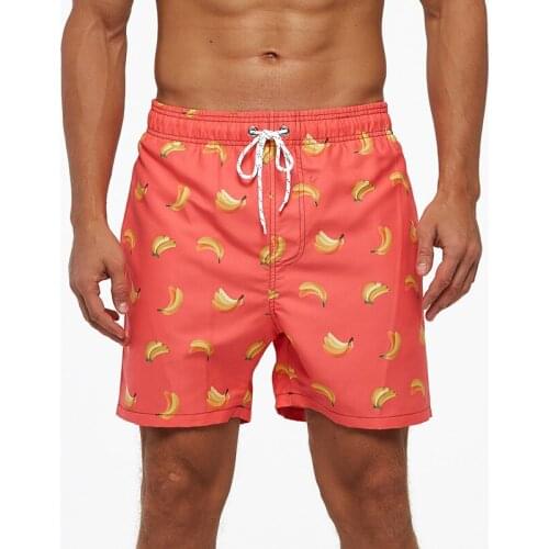 Beach shorts mens 4-point pants, quick-drying, can be launched into the water, mesh lining swimming trunks, beach surf shorts