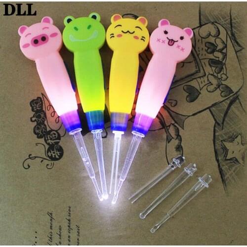 New Earwax With Light Spoon LED Cartoon Baby Care Ear-picker Child Cleaning Tool Ears Spoon Digging Luminous Dig Ear Syringe