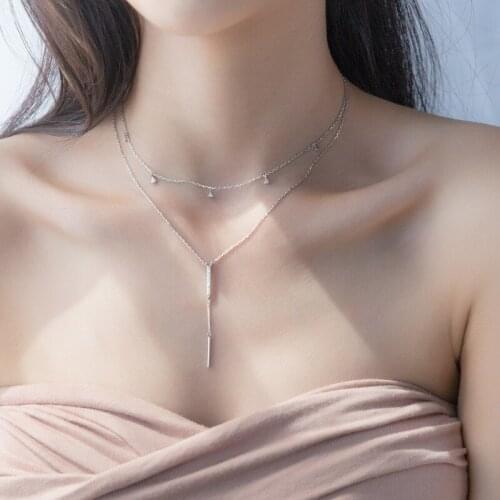 COLUSIWEI Two Style Geometric Pendant Necklace for Women Gift 925 Sterling Silver Adjustable Link Chain Fine Jewelry 2020 Design