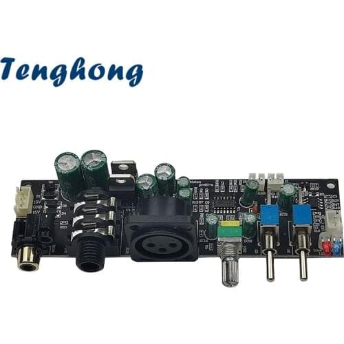 Tenghong Pre Amplifier Tone Control Board Dual AC Power Supply HIFI Mono Premonitor Box Treble Bass Volume Adjustment Preamp DIY