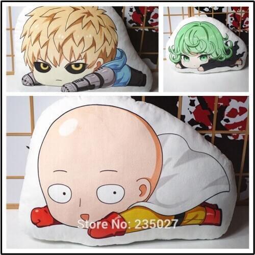 ONE PUNCH MAN Saitama Genos Terrible Tornado stuffed plush doll Anime hero figure pillow toy double sided case cosplay 50*40cm