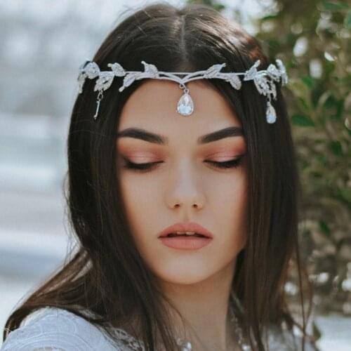 Stonefans Luxury Rhinestone Headband Bridal Wedding Hair Accessories Crystal Water Drop Leaf Crown Tiara for Women Hair Jewelry
