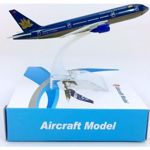 16CM Alloy Aircraft 1:400 Boeing B777-200 model Vietnam airlines W plastic base airplane collectible display model collectionToy