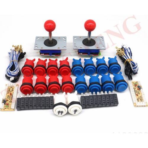 Diy game control board Arcade MAME Zero delay Kit USB To PC Raspberry Pi with 2/4/8 way zippy joystick and Happ style Push Butto