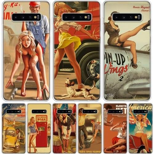 WW2 Sexy Pin up Girl Vintege Phone Case For Samsung Galaxy A10 A20E A30 A40 A50 A70 A50S A10S A20S A51 A71 M30S A6 A7 A8 A9 Plus