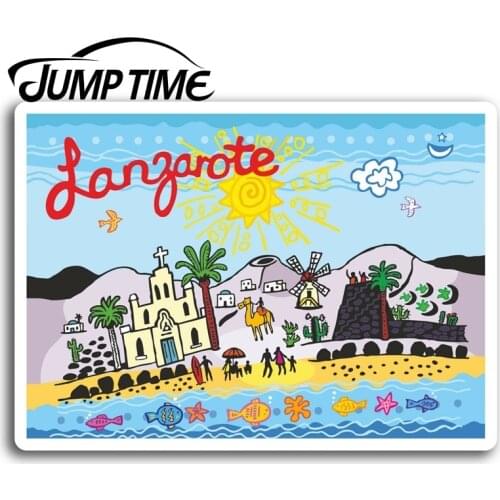 Jump Time for Lanzarote Canary Islands Vinyl Stickers Sticker Laptop Luggage Bumper Trunk Window Decal Car Accessories