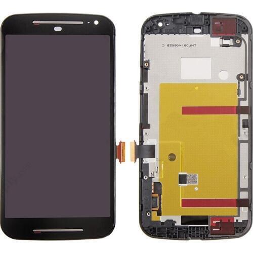 High Quality LCD Screen and Digitizer Full Assembly Lcd Replacement Glass with Frame For Motorola Moto G2