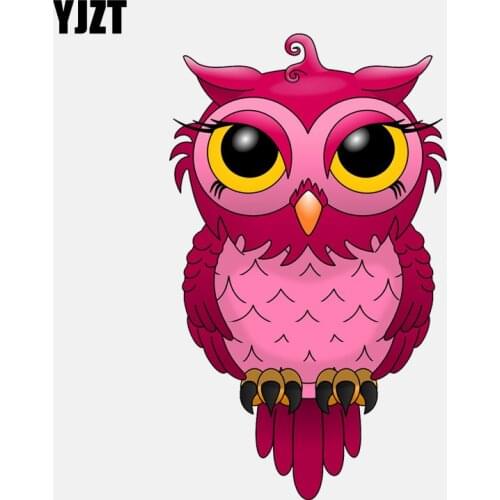 YJZT 8.3CM*13.9CM High Quality Cute Red Owl Decal PVC Motorcycle Car Sticker 11-01446