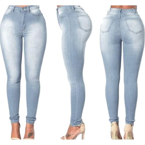 Women Jeans High Waist Stretch Skinny Denim Pants 2021 Autumn Winter Blue Retro Washed Elastic Slim Pencil Trousers Pantalones