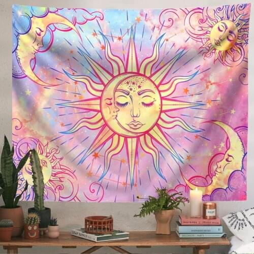 Star Sky Tapestry Psychedelic Tapisserie Mystic Tapestry Decoration Mural Hippie Tapiz Kawaii Decor Aesthetic Room Decor Gobelin