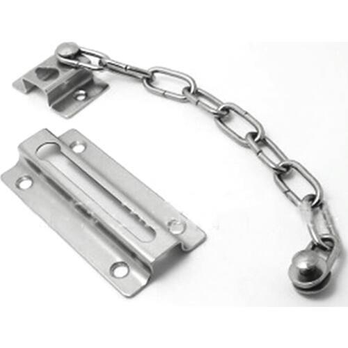 1set Stainless Steel Door Chain Cabinet Security Safty Restrictor Lock with Screws for Home