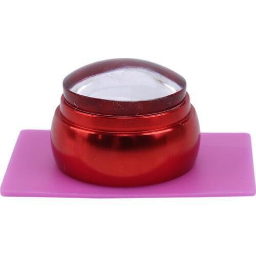 1Set Jelly Nail Art Stamp Stamping Silicone Metal Handle Scraper With Cap Plate Printing Tools Manicure Kit Set Nail Accessories