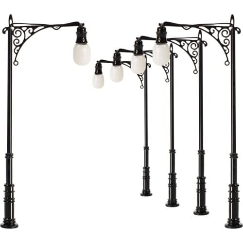 10pcs N Scale Lamp Post Single Head 56mm 1:150 Warm White Street Lights Model Railway Train LEDs Miniature LQS73N