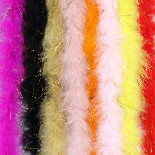 Gold Wire Marabou Turkey Feathers Boa 13 Grams High Quality Ribbon DIY Wedding Scarf Decoration Carnival Accessory Plumes Crafts