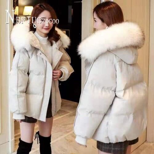 2020 Short Style Preppy Style Loose Women Parkas Bread Thick Hooded Female Coat