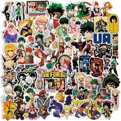 73Pcs Japan Anime My Hero Academia Stickers Laptop Skateboard Izuku Midoriya Might Boku No Hero Academia Character Sticker Toy