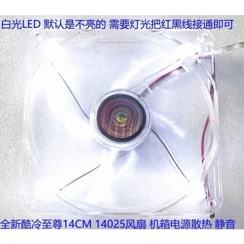 A14025-10CB-3BN-F1 DF1402512SEDN New 14cm 14025 Fan Case Dragon Mining Power Cooling White Light led fan
