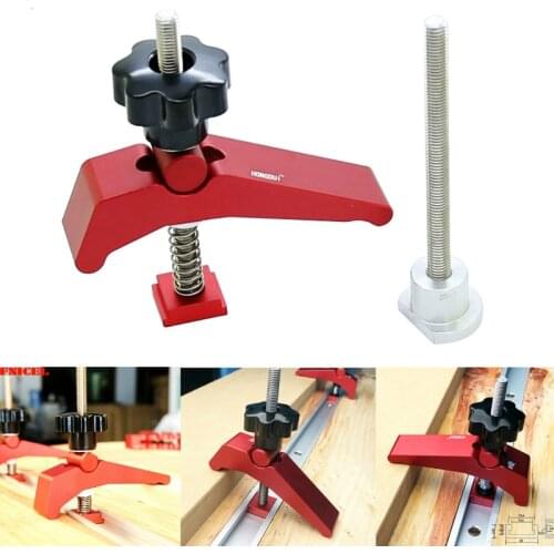 Aluminum Alloy T Track Metal Hold Down Block Clamp T-Slot T-Track Clamp Set Woodworking Tool for Router Table