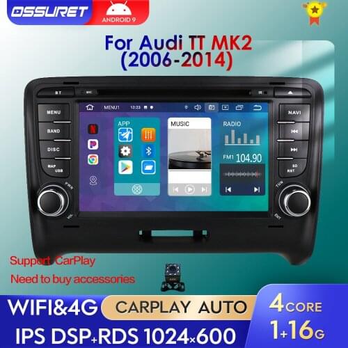 Auto Navigation 7 Android 10 CAR GPS for Audi TT MK2 2006-2014 Dvd Player Radio Stereo Multimedia WiFi Bluetooth player