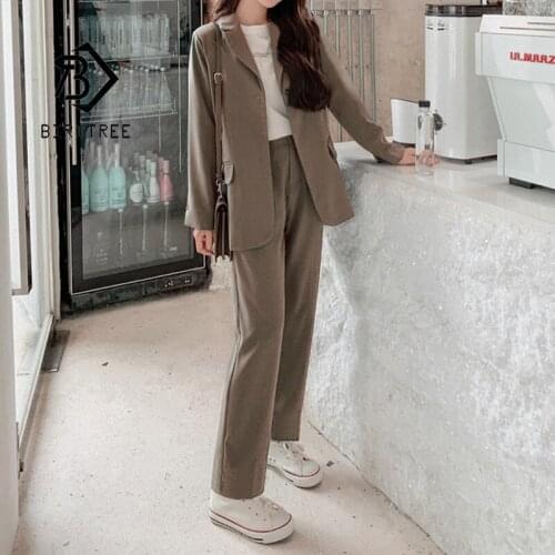 Женские осенние брючные костюмы BIRDTREE TB China At AliExpress