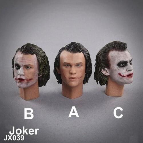 In Stock 1/6 JX039 Scale Clown Heath Ledger Evil Male Head Sculpture JXTOYS Fit 12 Inch Action Figure Toys Model