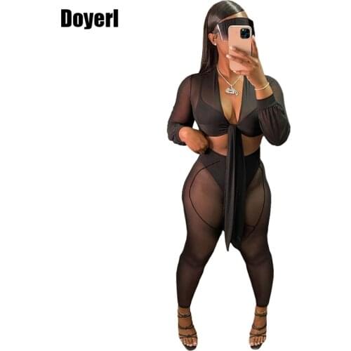 Sexy Sheer Mesh Two Piece Pants Set Birthday Club Outfits for Women Festival Clothing Rave See Through 2 Piece Matching Sets