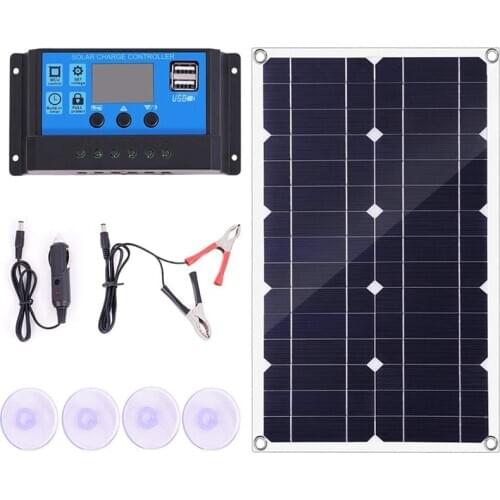 100W Solar Panel Kit 12V Battery Charger Controller for Caravan & Boat & Dual USB Solar Panel 10A Solar Controller