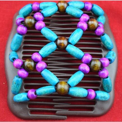 Colorful navy blue beads magic comb 50 pcs/lot hair accessory Double Magic Fashion lady special new year gift