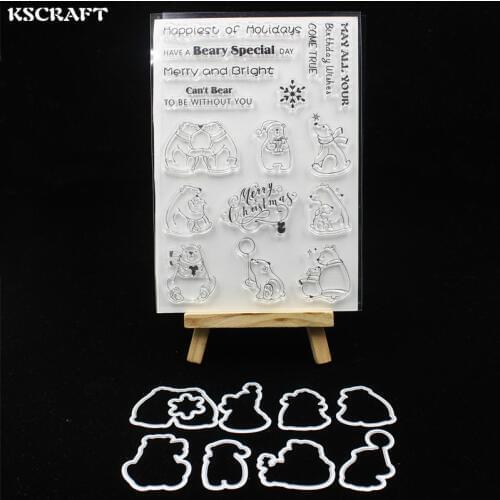 KSCRAFT Cute Bears Metal Cutting Dies Stamp for DIY Scrapbooking/photo album Decorative Embossing DIY Paper Cards 111