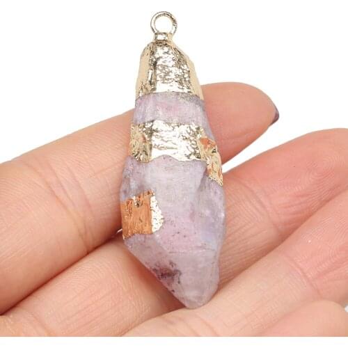 Natural Stone Pendant White Stone Plus Colorfor Jewelry Making Supplies DIY Necklace Accessories