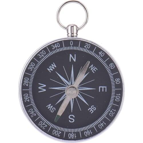 Mini Aluminum Alloy Camping Hiking Compasses With Keychain Outdoor Navigation Wild Survival Compass Camping Equipment