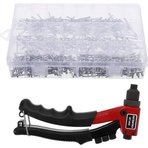 Rivet Gun Kit Multifunctional Heavy Duty Hand Riveter Set Practical Riveting Tool For Window Furniture Shelves With 320*Riveter