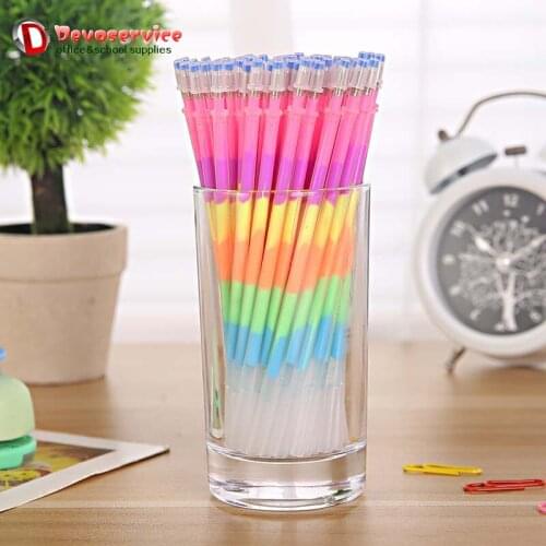 20Pcs /Lot Rainbow Refill Creative Multi Color Highlighter Gel Pen Ball Point Pens Student Painting Graffiti Fluorescent Refills