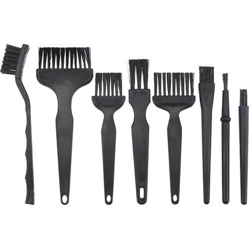 UANME 8Pcs/set Clean Tools Mini Wire Brush Set Steel Brass Nylon Brush Cleaning Polishing Detail Metal Rust Brush