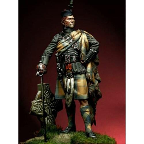 New Unassembled 1/24 75mm ancient Scottish Gentleman stand (WITH BASE ) Resin Figure Unpainted Model Kit