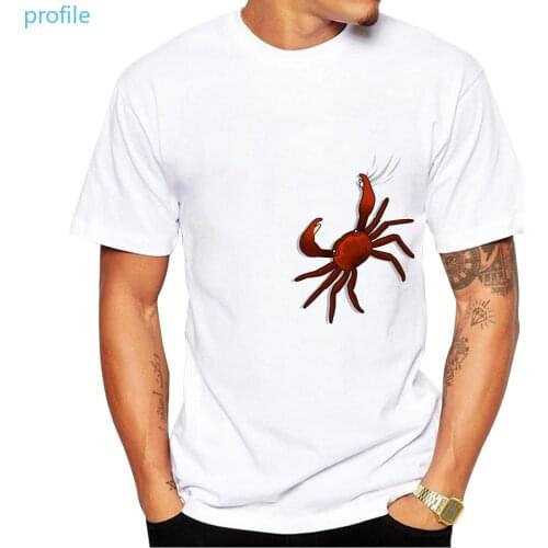 2020 Newest Fashion Printed Design Funny Crab T Shirt Fashion Mens Hipster Fitness T-shirts Summer Brand Clothing Tops Tees