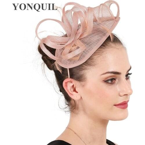New Color Gorgeous T-Stage Show Fascinator Headwear Women Sinamay Fashion Loops Fascinators Hats Ladies Fancy Feathers Millinery