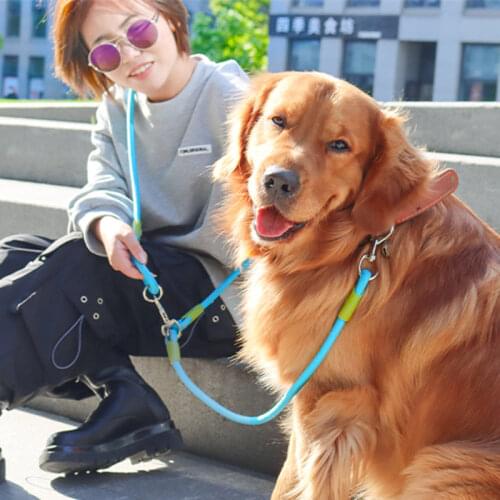 Dog Leash Hands Free Leashes for Large Dog Walker Reflective Dogs Slung Shoulder Leashes Chain Double-head Medium Dogs Leash