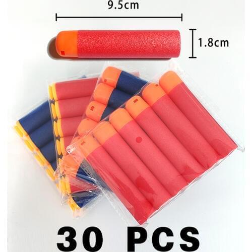 30Pcs 9.5x1.8cm Red Sniper Rifle Bullets Darts for Nerf Mega Kids Toy Gun Foam Refill Darts Big Hole Head Bullets Gift HongChi