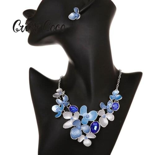 Cring Coco High Quality Brand Jewelry Fashion Crystal Flower Choker Necklaces for Party Girl Women Alloy Necklace Dropshipping