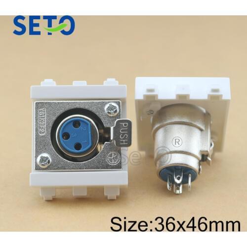 SeTo 128 Type Female XLR Microphone Module 3 Chip Welding XLR Keystone For Wall Plate Socket